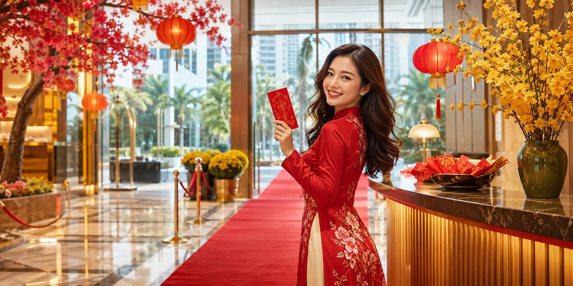 Không khí lễ hội tại TP.HCM gắn với phong bao đỏ và đèn lồng trong dịp đặc biệt