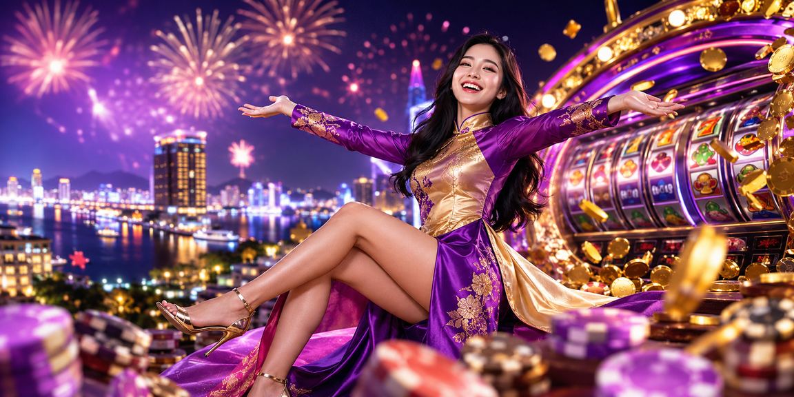 Phụ nữ mặc áo dài tại Nha Trang trải nghiệm game slot trên điện thoại